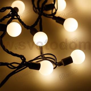 Светодиодная гирлянда ARD-BALL-CLASSIC-D23-20000-BLACK-160LED WARM (230V, 7W) Arlight 25631