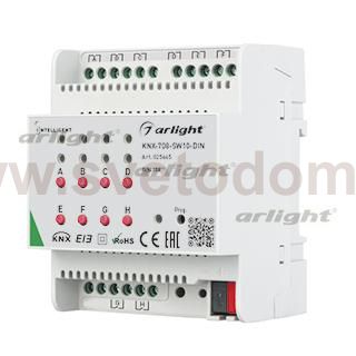 INTELLIGENT ARLIGHT Релейный модуль KNX-708-SW10-DIN (BUS, 8x10A) Arlight 25665