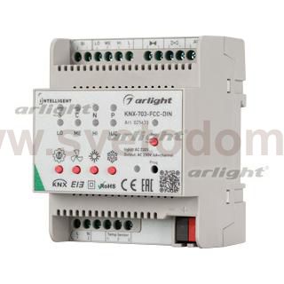 INTELLIGENT ARLIGHT Контроллер фанкойла KNX-703-FCC-DIN (230V, 3x6A) Arlight 25673