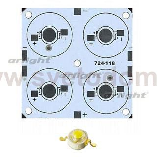 Плата 50x50-4E MONO Emitter (4x LED, 724-118) Arlight 27708