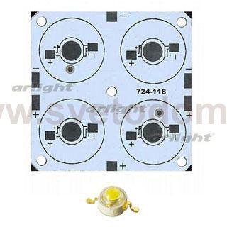 Плата 50x50-4E MONO Emitter (4x LED, 724-118) Arlight 27708