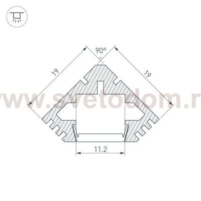 Профиль PDS45-T-2000 ANOD Arlight 12092