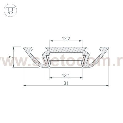 Профиль PHS-A-2000 ANOD Arlight 13215
