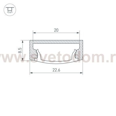 Профиль с экраном ALU-WIDE-H8-2000 ANOD+FROST Arlight 14852