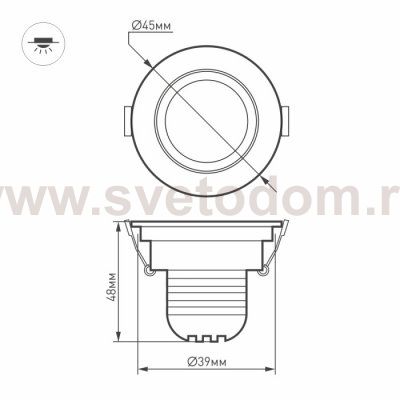 Светодиодный светильник LTM-R45WH 3W Day White 30deg Arlight 14912