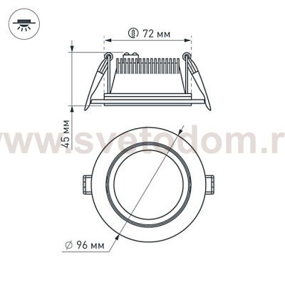 Светодиодная панель LT-R96WH 6W Day White 120deg Arlight 14928