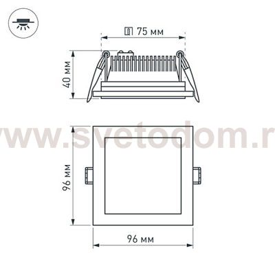 Светодиодная панель LT-S96x96WH 6W Day White 120deg Arlight 14934