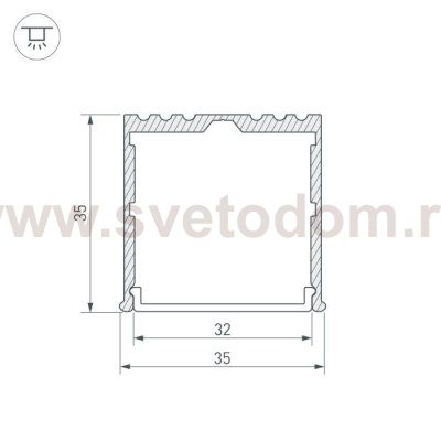 Профиль ARH-POWER-W35-2000 ANOD Arlight 16138