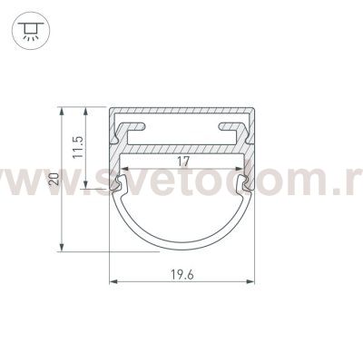 Профиль ARH-WIDE-B-H20-2000 ANOD Arlight 16188