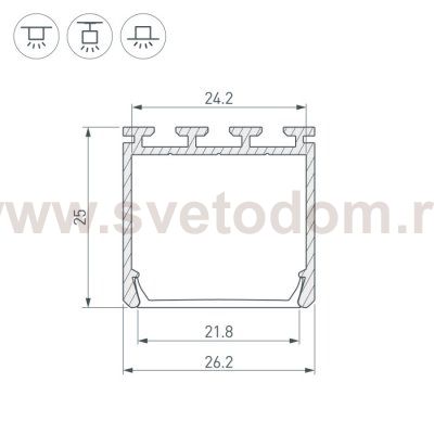 Профиль PLS-LOCK-H25-2000 ANOD Arlight 16386