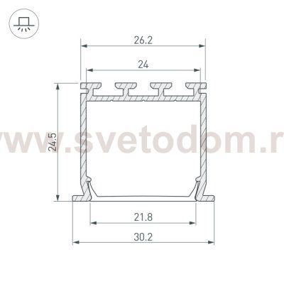 Профиль PLS-LOCK-H25-FS-2000 ANOD Arlight 16446