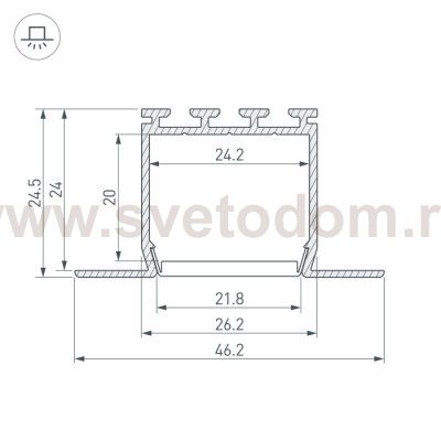 Профиль PLS-LOCK-H25-FM-2000 ANOD Arlight 16447