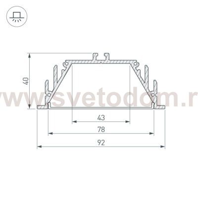 Профиль с экраном ALU-POWER-RW80F-2000 ANOD+FROST Arlight 16472