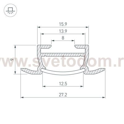 Профиль TK-F-2000 (CT) ANOD Arlight 16936