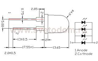 Светодиод ARL-10080PGC4-20 (Arlight, 10мм (круглый)) Arlight 17457