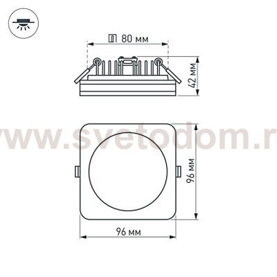 Светодиодная панель LTD-96x96SOL-10W Warm White 3000K Arlight 17635