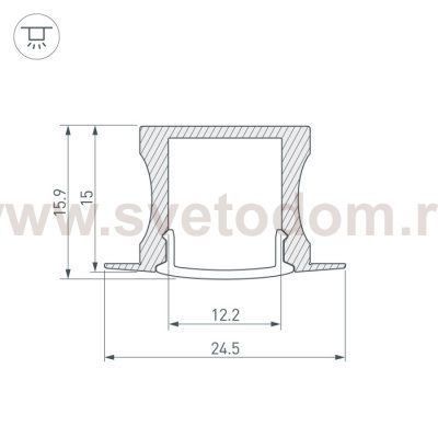 Профиль с экраном ALU-SLIM-H15-F-2000 ANOD+FROST Arlight 18243