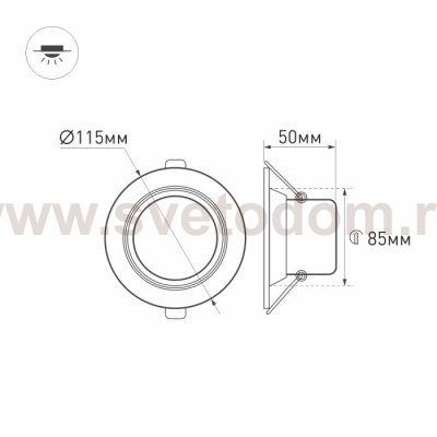 Светодиодный светильник LTD-80WH 9W Day White 120deg Arlight 18410