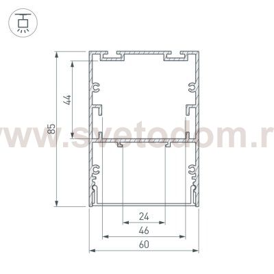 Профиль ARH-LINE-6085-2000 ANOD Arlight 18508