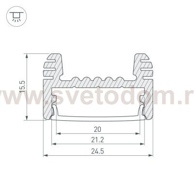 Профиль ARH-WIDE-H16-2000 ANOD Arlight 18816