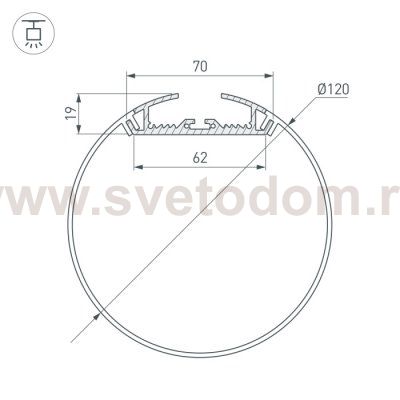 Профиль SL-ROUND-D120-2000 ANOD Arlight 19267