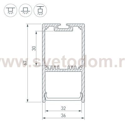 Профиль SL-LINE-3667-2000 ANOD Arlight 19299