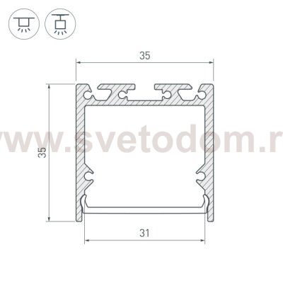 Профиль SL-LINE-3535-2000 ANOD Arlight 19306