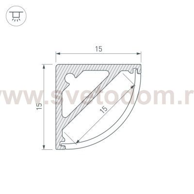 Профиль SL-KANT-H15-2000 ANOD Arlight 19327