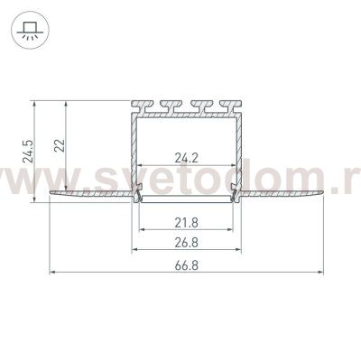 Профиль PLS-LOCK-H25-F-HIDE-2000 Arlight 19409