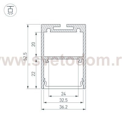 Профиль ARH-LINE-3750A-2000 ANOD Arlight 19615