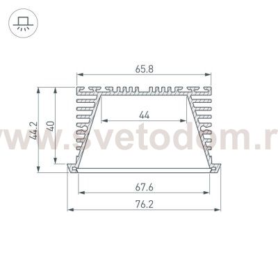 Профиль KLUS-POWER-RW70F-2000 ANOD Arlight 19881