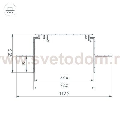 Профиль-держатель TEK-POWER-RW70F-GH16-2000 Arlight 19885