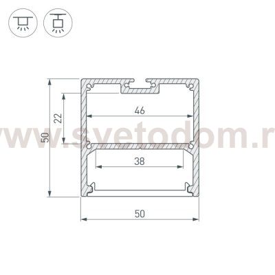 Профиль с экраном SL-LINE-5050-2500 ANOD+OPAL Arlight 20467