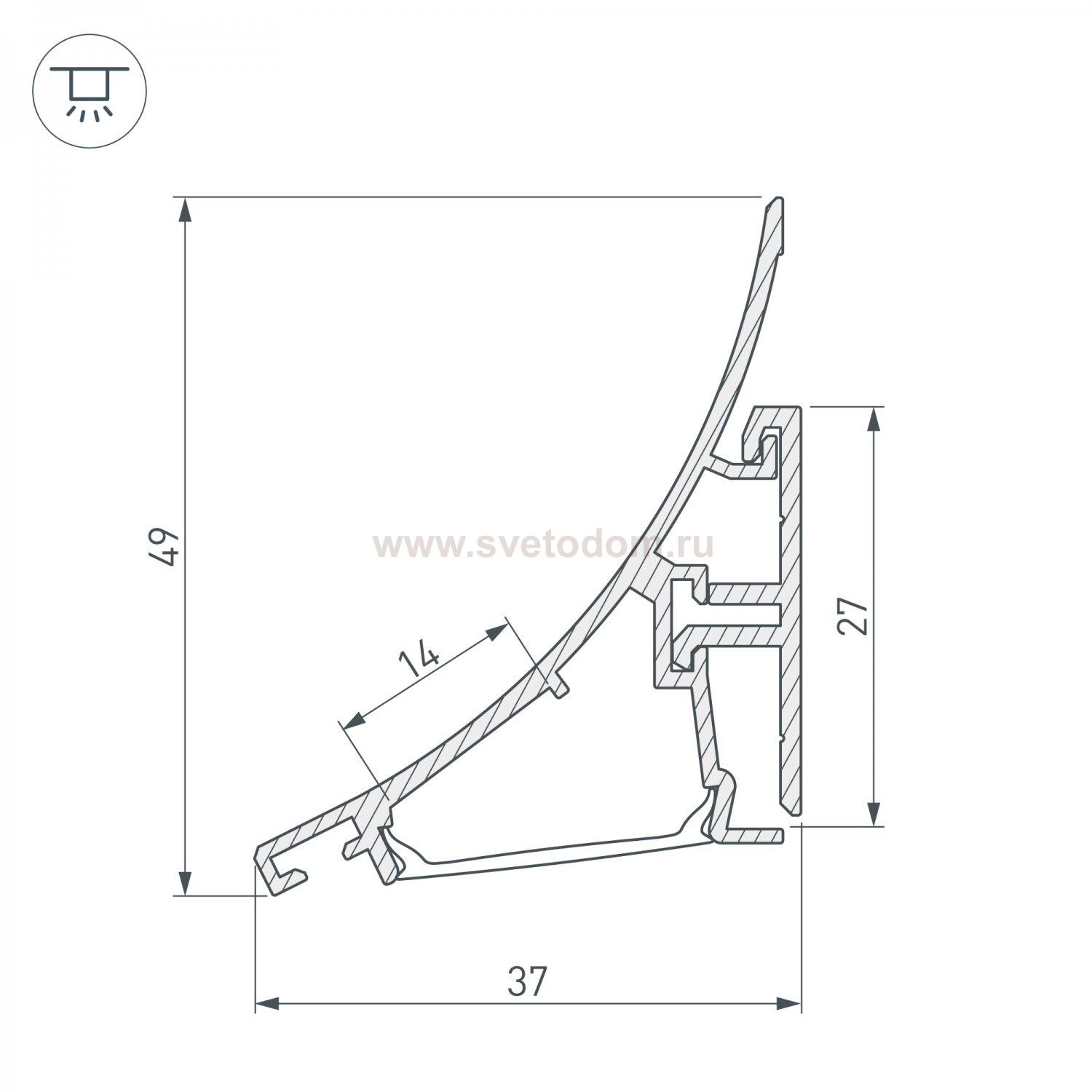 Профиль KARNIZ-R-2000 ANOD Arlight 21649