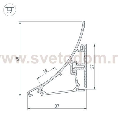 Профиль KARNIZ-R-2000 ANOD Arlight 21649