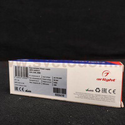 Блок питания для светодиодной ленты ARPV-24020-D (24V, 0.8A, 20W) Arlight 22410