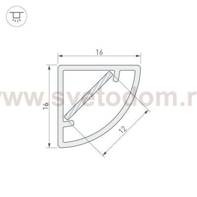 Профиль WPH-KANT-H16-2000 OPAL Arlight 23166