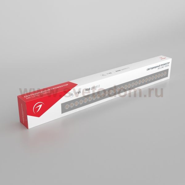 Светодиодный прожектор AR-LINE-1000XL-54W-24V RGB (Grey, 30 deg, DMX512) (Arlight, Закрытый) Arlight 23638
