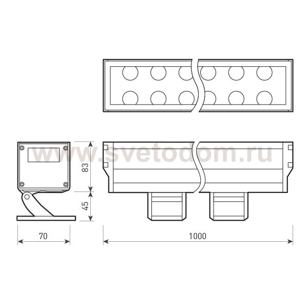 Светодиодный прожектор AR-LINE-1000XL-54W-24V RGB (Grey, 30 deg, DMX512) (Arlight, Закрытый) Arlight 23638