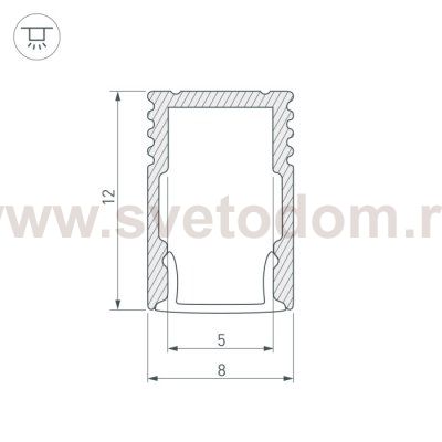 Профиль SL-MINI-8-H12-2000 ANOD Arlight 23714
