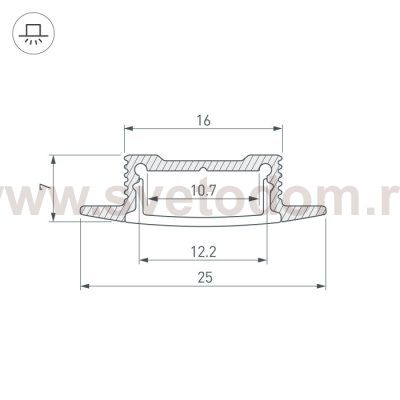Профиль SL-SLIM-H7-F25-2000 ANOD Arlight 23717