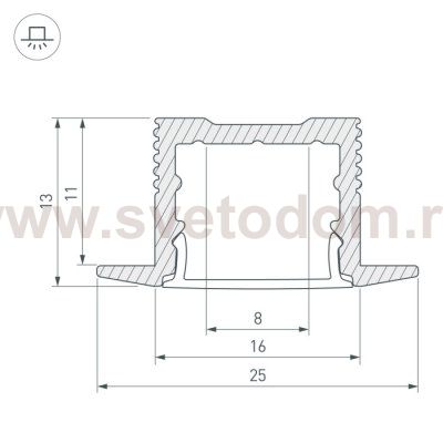 Профиль SL-SLIM-H13M-F25-2000 ANOD Arlight 23719