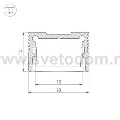 Профиль SL-SLIM20-H13-2000 ANOD Arlight 23721