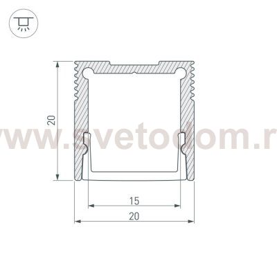 Профиль SL-SLIM20-H20-2000 ANOD Arlight 23722