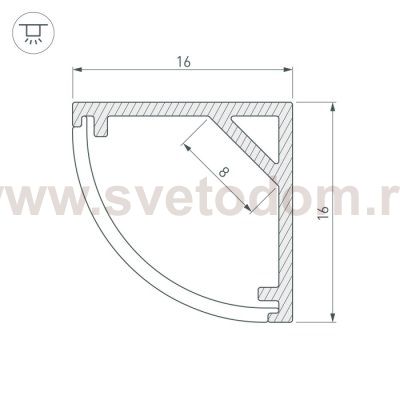 Профиль SL-KANT-H16-2000 ANOD Arlight 23723