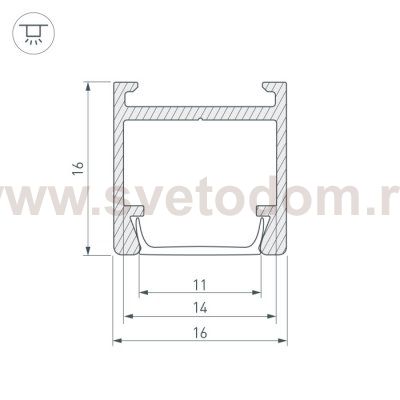 Профиль PDS-H16-2000 ANOD Arlight 23858