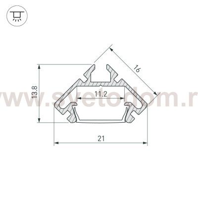 Профиль PDS45-LITE-2000 ANOD Arlight 23862