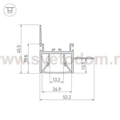 Профиль FOLED-WALL-2000 (Arlight, Алюминий) Arlight 23865