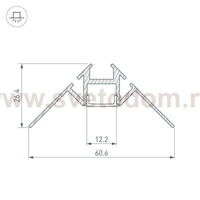 Профиль ARH-DECORE-S12-INT-2000 ANOD внутренний Arlight 23868