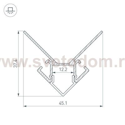 Профиль ARH-DECORE-S12-EXT-2000 ANOD внешний Arlight 23889